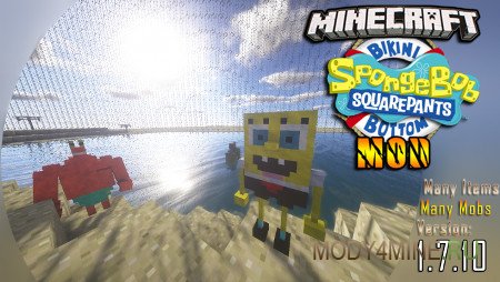 Spongebob Mod 2018 — Спанч Боб в Minecraft 1.7.10