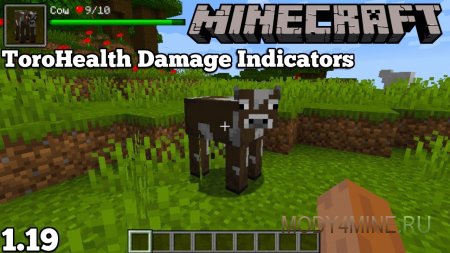ToroHealth Damage Indicators — мод на полоску хп в Minecraft 1.19.4, 1.18.2, 1.17.1, 1.16.5 и 1.15.2
