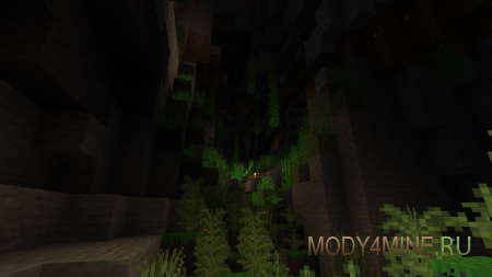 Underground Jungle - мод на подземные джунгли в Minecraft 1.20.4 и 1.19.4