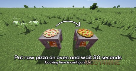 PizzaCraft - на пиццу в Minecraft 1.20.4, 1.19.4, 1.18.2, 1.17.1, 1.16.5 и 1.12.2