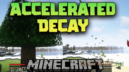 Accelerated Decay - мод на исчезновение листвы в Minecraft 1.20.6, 1.19.2, 1.18.2 и 1.16.5