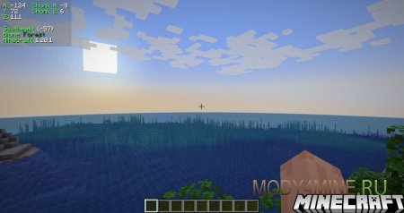 Coordinates Display - мод на отображение координат в Minecraft 1.21.3, 1.20.6, 1.19.4, 1.18.2, 1.17.1, 1.16.5, 1.15.2 и 1.14.4