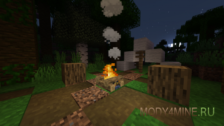 Campfire Resting - мод на перемотку времени у костра в Minecraft 1.21.3, 1.20.1 и 1.19.4