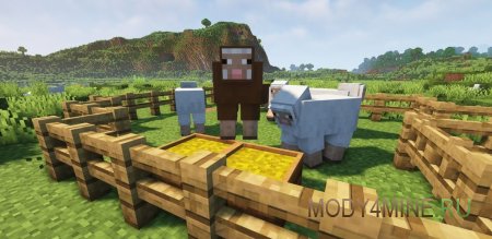 Animal Feeding Trough - мод на кормушку для животных в Minecraft 1.21.4, 1.20.6, 1.19.4, 1.18.2, 1.17.1 и 1.16.5