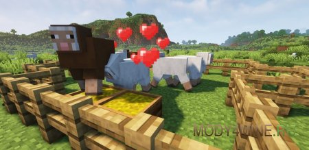 Animal Feeding Trough - мод на кормушку для животных в Minecraft 1.21.4, 1.20.6, 1.19.4, 1.18.2, 1.17.1 и 1.16.5