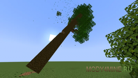 Physical Falling Trees - мод на физику падающих деревьев в Minecraft 1.21.4 и 1.20.6