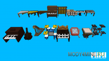 Musical Instrument MIMI - мод на музыкальные инструменты в Minecraft 1.21.1, 1.20.6, 1.19.4, 1.18.2 и 1.16.5