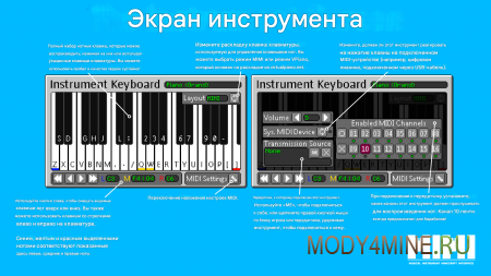 Musical Instrument MIMI - мод на музыкальные инструменты в Minecraft 1.21.1, 1.20.6, 1.19.4, 1.18.2 и 1.16.5