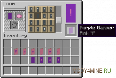 Banner Text - мод на буквы для баннеров в Minecraft 1.21.5 и 1.20.6