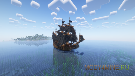 Illager Warship - мод на корабли разбойников в Minecraft 1.21.4, 1.20.6 и 1.19.4
