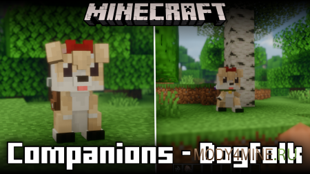 Companions – Dogfolk - мод на щеночка в Minecraft 1.21.8 и 1.20.1