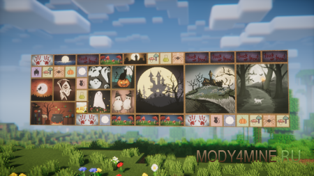Leon’s Spooky Paintings - мод на хэллоуин картины для Minecraft 1.21.8, 1.20.4 и 1.19.4
