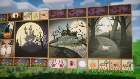 Leon’s Spooky Paintings - мод на хэллоуин картины для Minecraft 1.21.8, 1.20.4 и 1.19.4
