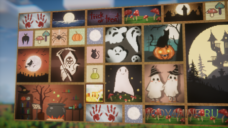 Leon’s Spooky Paintings - мод на хэллоуин картины для Minecraft 1.21.8, 1.20.4 и 1.19.4