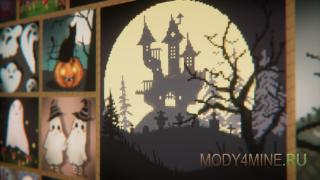 Leon’s Spooky Paintings - мод на хэллоуин картины для Minecraft 1.21.8, 1.20.4 и 1.19.4