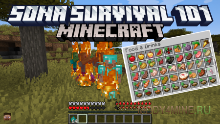 Sona Survival 101 - мод на элементы реалистичного выживания в Minecraft 1.20.1, 1.19.2 и 1.18.2