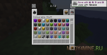 Colourful Trees Stone And Water - мод на перекраску блоков в Minecraft 1.20.1