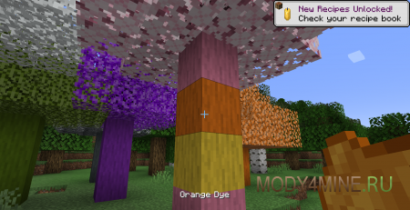 Colourful Trees Stone And Water - мод на перекраску блоков в Minecraft 1.20.1