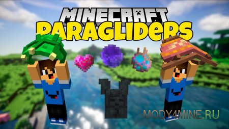 Paragliders - мод на параплан в Minecraft 1.21.5, 1.20.1, 1.19.2, 1.18.2, 1.17.1, 1.16.5, 1.15.2, 1.14.4, 1.12.2, 1.11.2 и 1.10.2