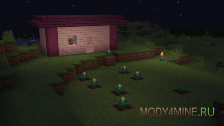 Glowing Torchflower - мод на светящиеся огнецветы в Minecraft 1.21.10, 1.20.6 и 1.19.4