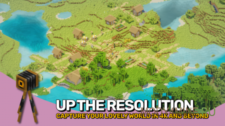 Pixelshot - мод на скриншоты с высоты в Minecraft 1.21.11 и 1.20.4