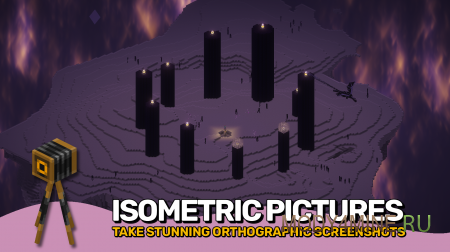 Pixelshot - мод на скриншоты с высоты в Minecraft 1.21.11 и 1.20.4