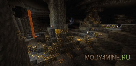 Larger Ore Veins Deluxe - мод на большие залежи руд в Minecraft 1.21.11, 1.20.6 и 1.19.4