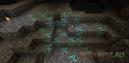 Larger Ore Veins Deluxe - мод на большие залежи руд в Minecraft 1.21.11, 1.20.6 и 1.19.4