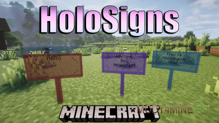 HoloSigns - мод на стеклянные таблички в Minecraft 26.1.2 и 1.21.11